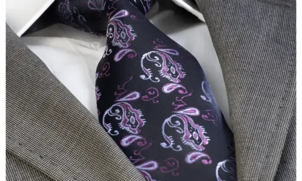 Purple paisley jacquard woven tie
