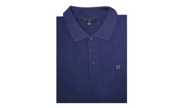 Navy Slim Fit Cotton-Blend Polo Shirt