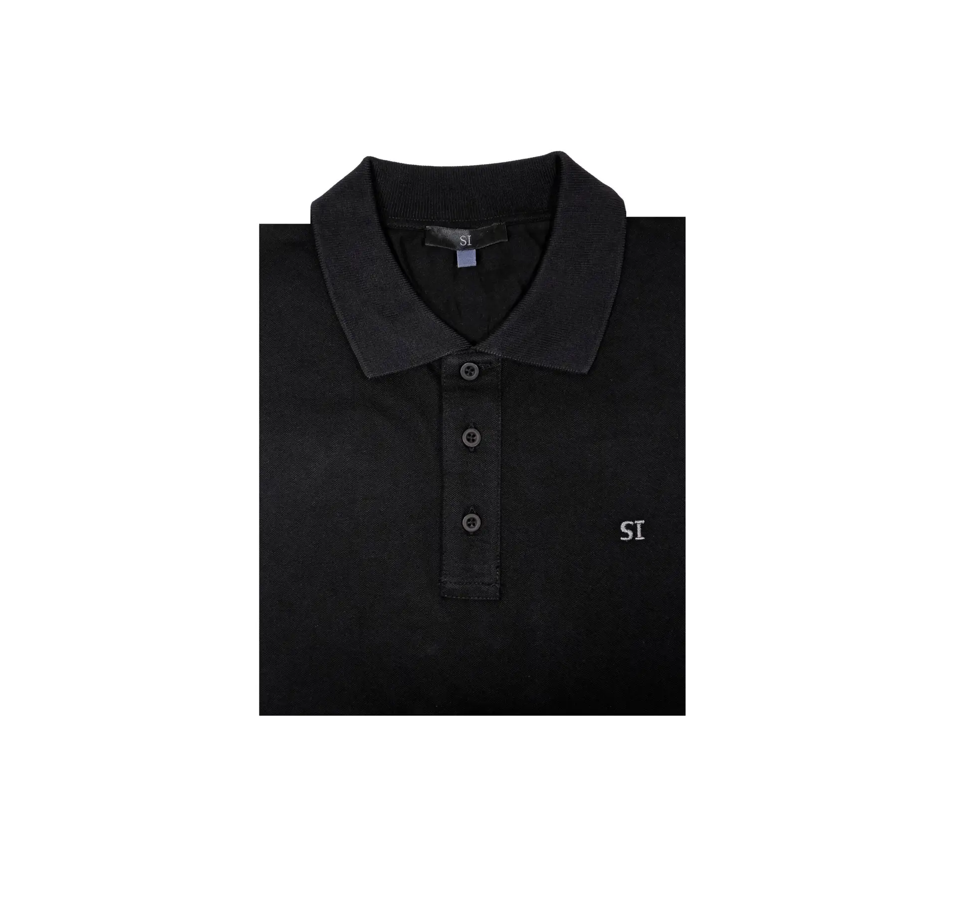 Black Slim Fit Cotton-Blend Polo Shirt