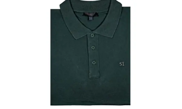 Green Slim Fit Cotton-Blend Polo Shirt