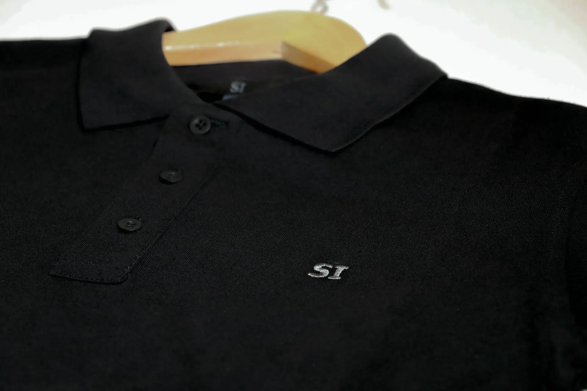 Black Slim Fit Cotton-Blend Polo Shirt - Image 4