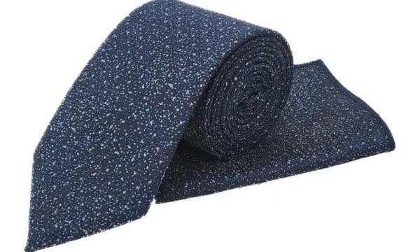 Cobalt blue & sky blue polka dot tie and pocket square set