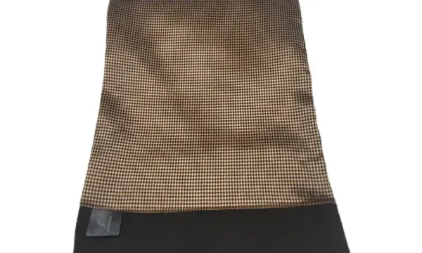 Copper and brown diamond patterned double sided neck scarf