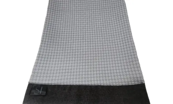Silver geometric patterned double sided neck scarf