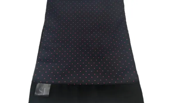 Navy and pink patterned double sided neck scarf