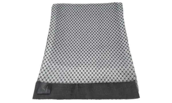 White and black micro patterned double sided neck scarf