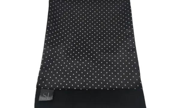 Black and white polka dot double sided neck scarf