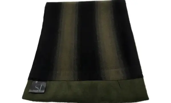 Black and khaki striped double sided neck scarf