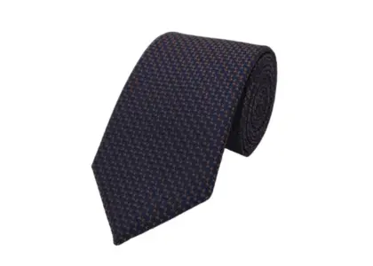 Bronze and navy-toned patterned tie