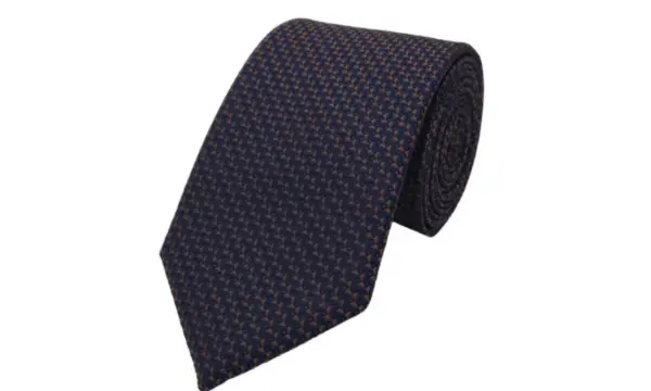 Bronze and navy-toned patterned tie