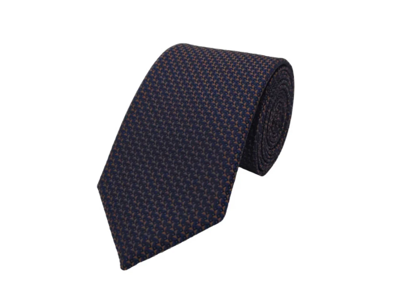 Bronze and navy-toned patterned tie