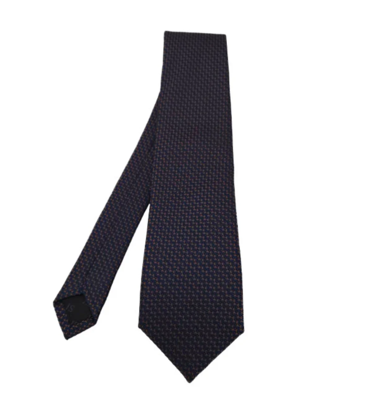 Bronze and navy-toned patterned tie - Image 2