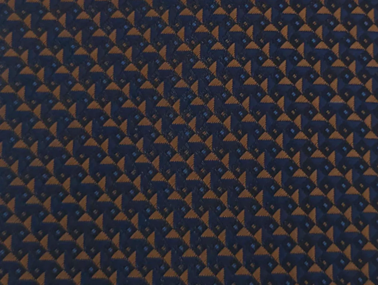 Bronze and navy-toned patterned tie - Image 3