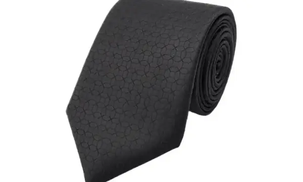 Black geometric patterned tie