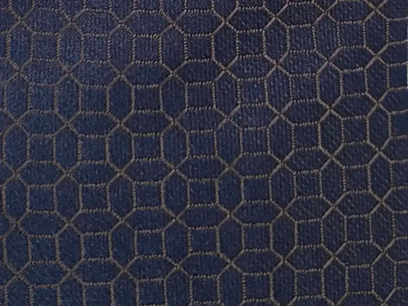 Navy and bronze geometric patterned tie - Image 3