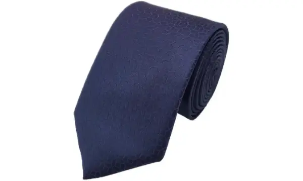 Indigo blue-toned and purple geometric patterned tie
