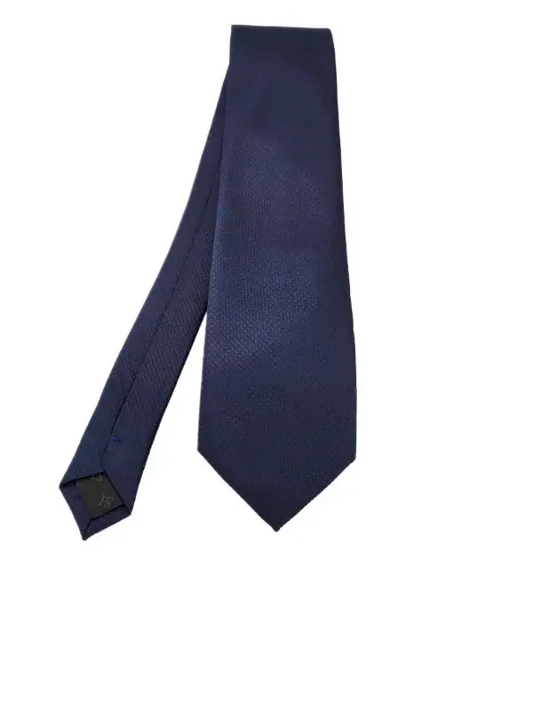 Navy and red-toned patterned tie - Image 2