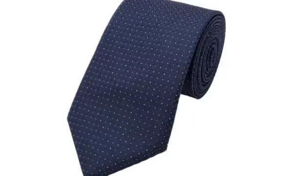 Navy-toned microdot patterned tie