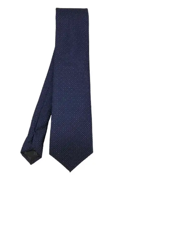 Navy-toned microdot patterned tie - Image 2