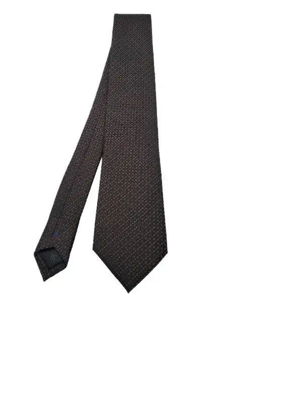 Brown-toned microdot patterned tie - Image 2