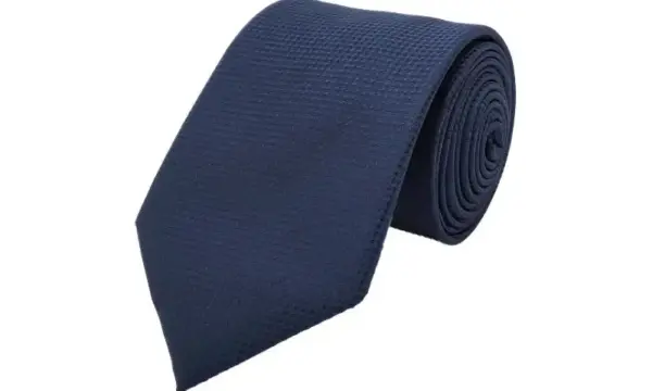 Indigo blue-toned houndstooth patterned tie