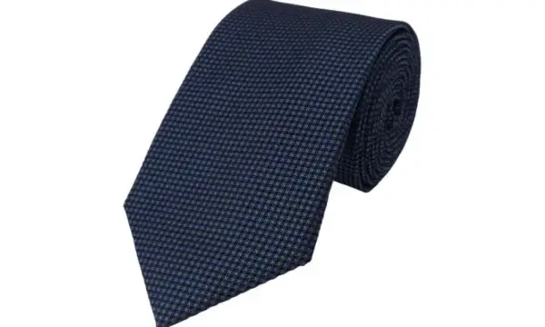 Black and blue-toned houndstooth patterned tie