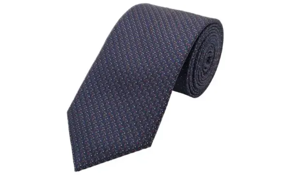 Khaki green and navy-toned patterned tie
