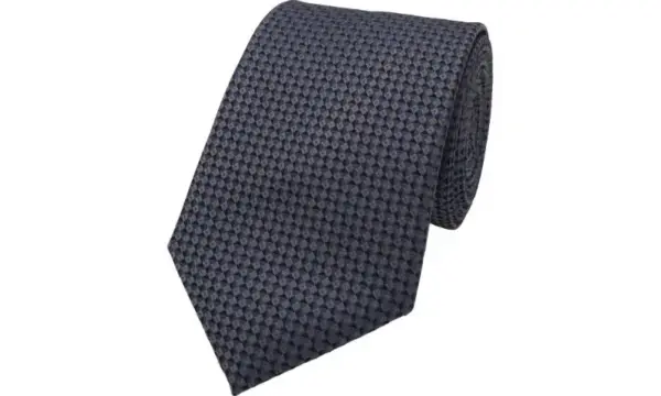 Ice blue and silver-toned patterned tie