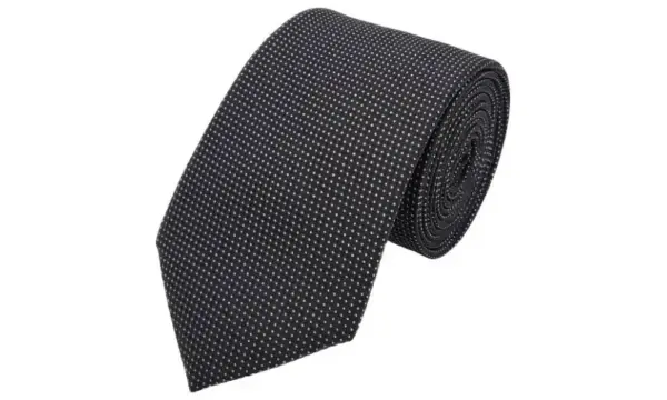 Black and white-toned micro patterned polka dot tie