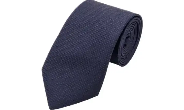 Midnight blue and brown-toned micro patterned polka dot tie