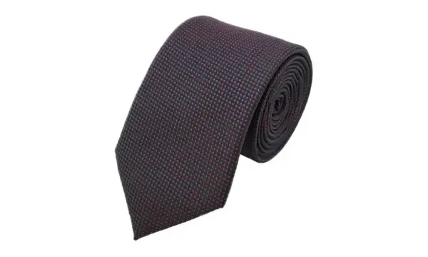 Black and red-toned micro patterned polka dot tie