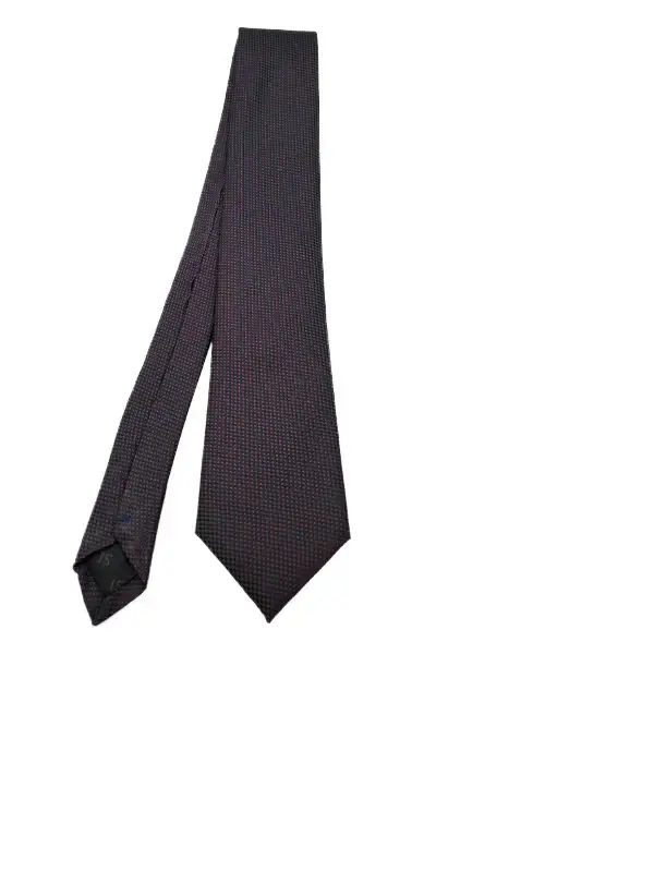 Black and red-toned micro patterned polka dot tie - Image 2