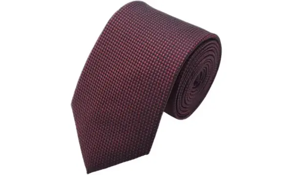 Maroon and beige-toned micro patterned polka dot tie