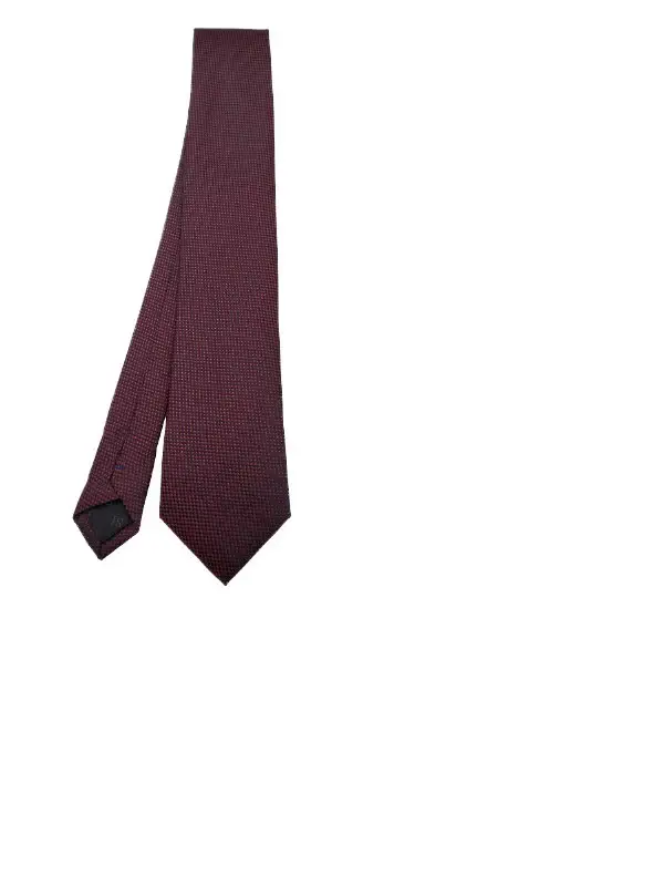 Maroon and beige-toned micro patterned polka dot tie - Image 2