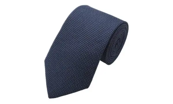 Navy and sky blue-toned micro patterned polka dot tie