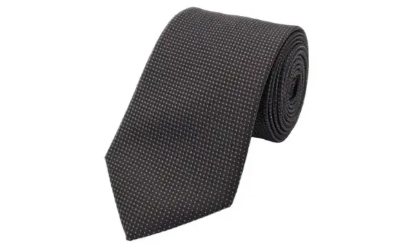 Black and bronze-toned micro patterned polka dot tie