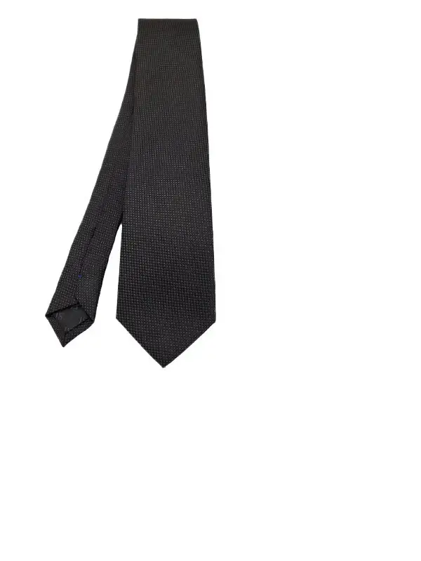 Black and bronze-toned micro patterned polka dot tie - Image 2