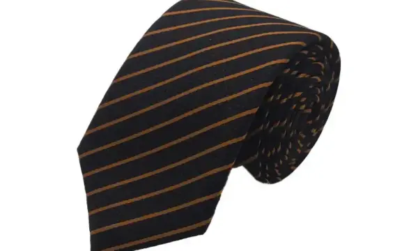 Gold single striped tie