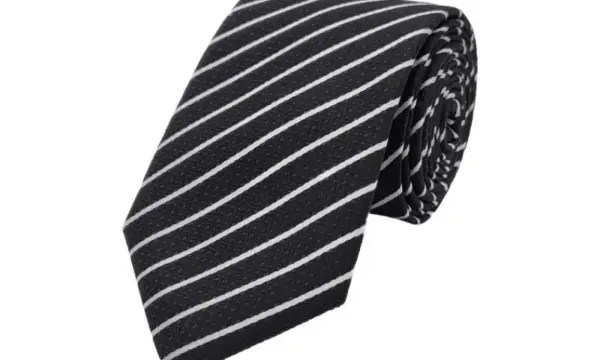 White single striped tie