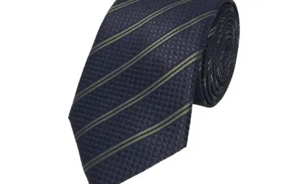 Khaki and navy double striped tie
