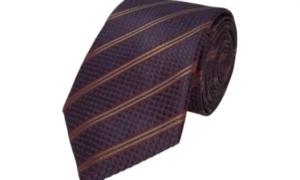 Olive and red double striped tie