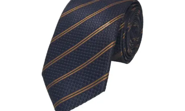 Bronze and navy double striped tie