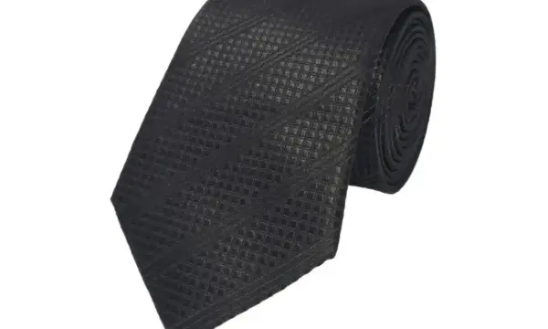 Black double striped tie