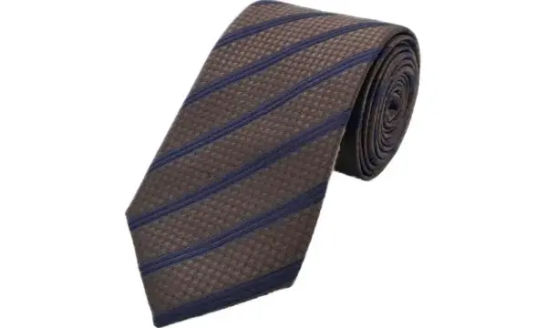 Navy and brown double striped tie