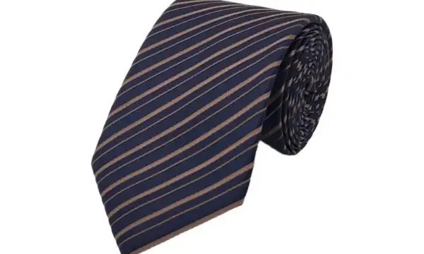 Bronze and navy diagonal striped tie
