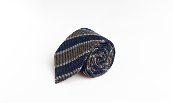 Navy and Olive Striped Tie