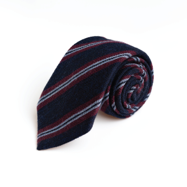Navy and Maroon Striped Tie